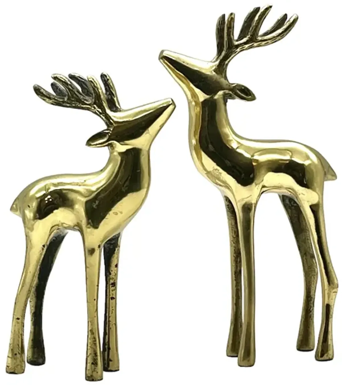 C. 1970s Midcentury Brass Reindeer - Set of 2 - Pilar Collection - gold