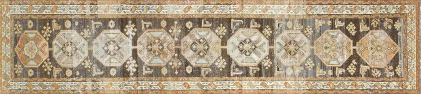 1940s Persian Melayer Runner - 3'1"x13'9" - Nalbandian - Brown