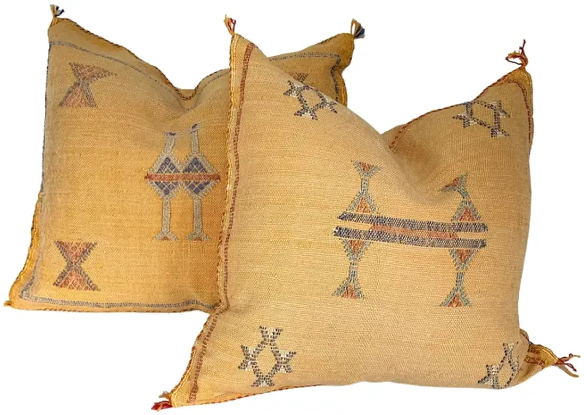 Moroccan Sabra Silk Pillows - Set of 2 - Eat Drink Home