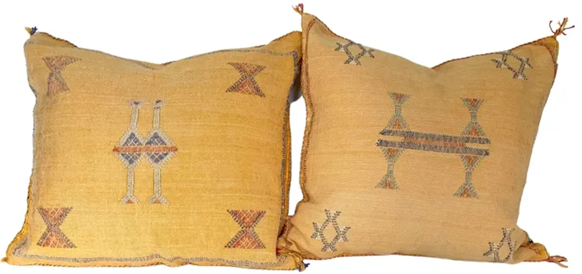 Moroccan Sabra Silk Pillows - Set of 2 - Eat Drink Home