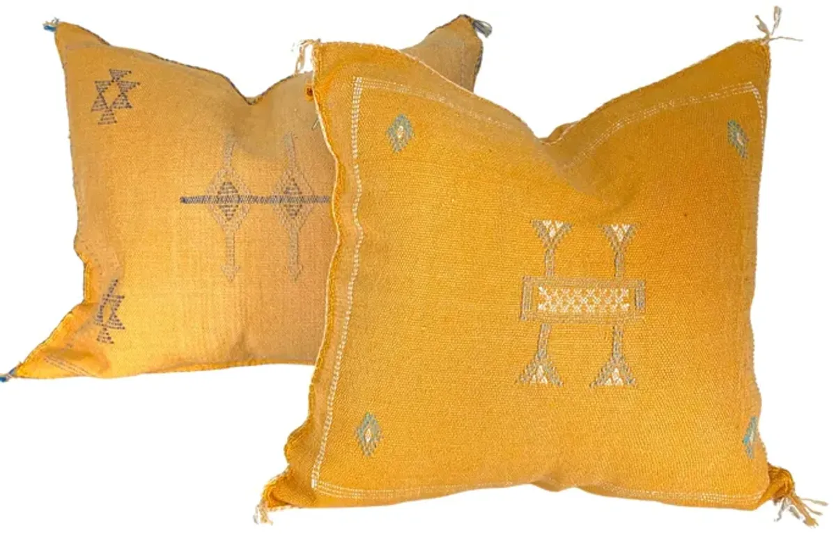 Moroccan Sabra Silk Pillows - Set of 2 - Eat Drink Home