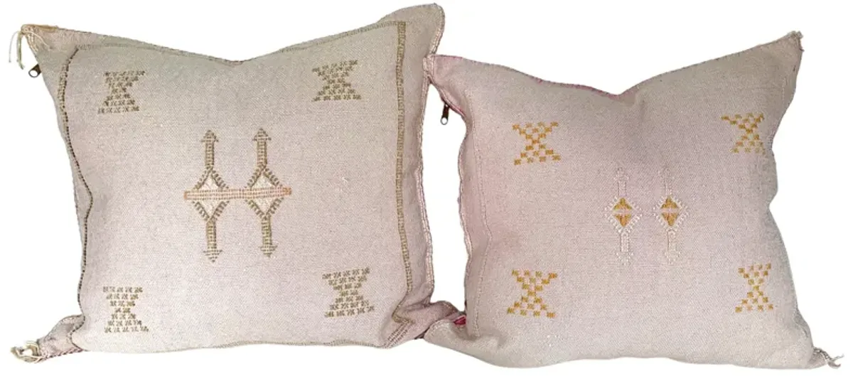 Moroccan Sabra Silk Pillows - Set of 2 - Eat Drink Home