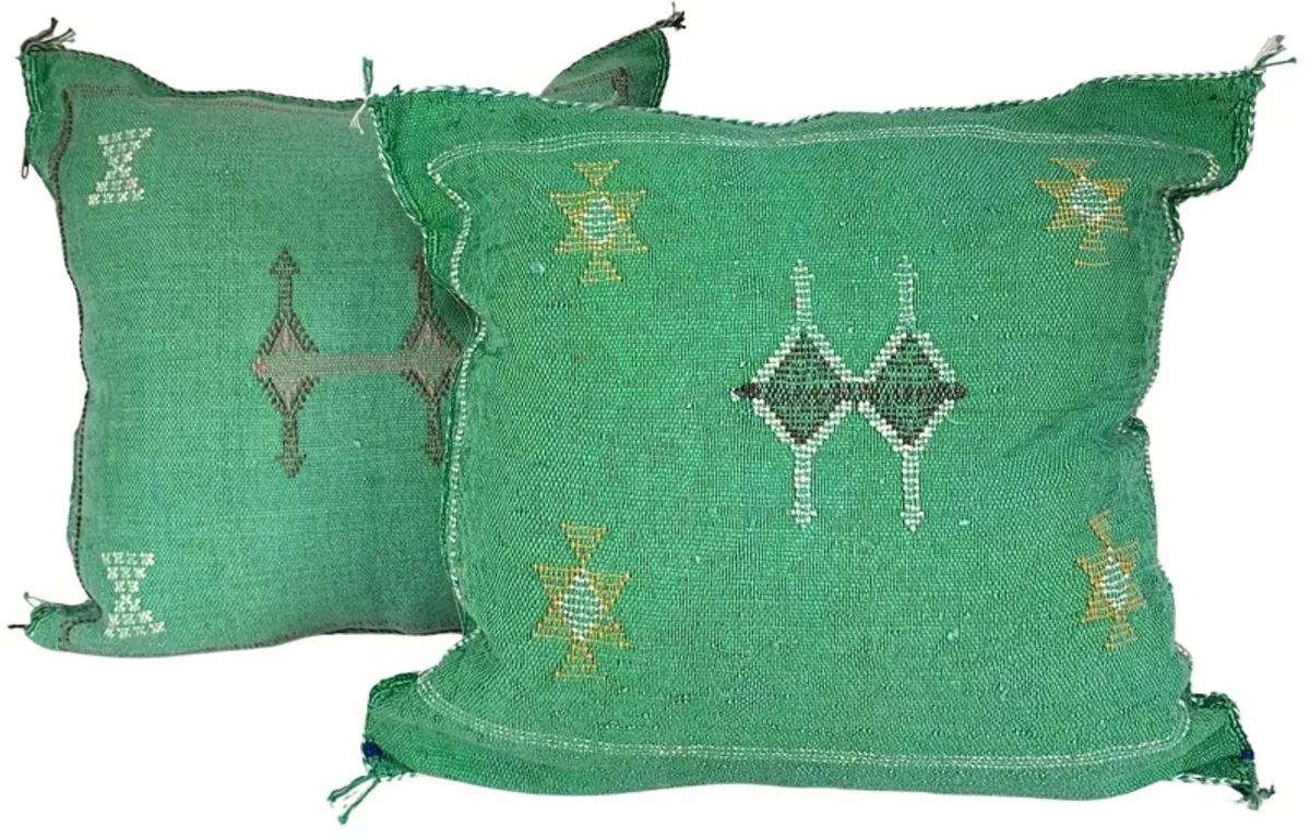 Moroccan Sabra Silk Pillows - Set of 2 - Eat Drink Home