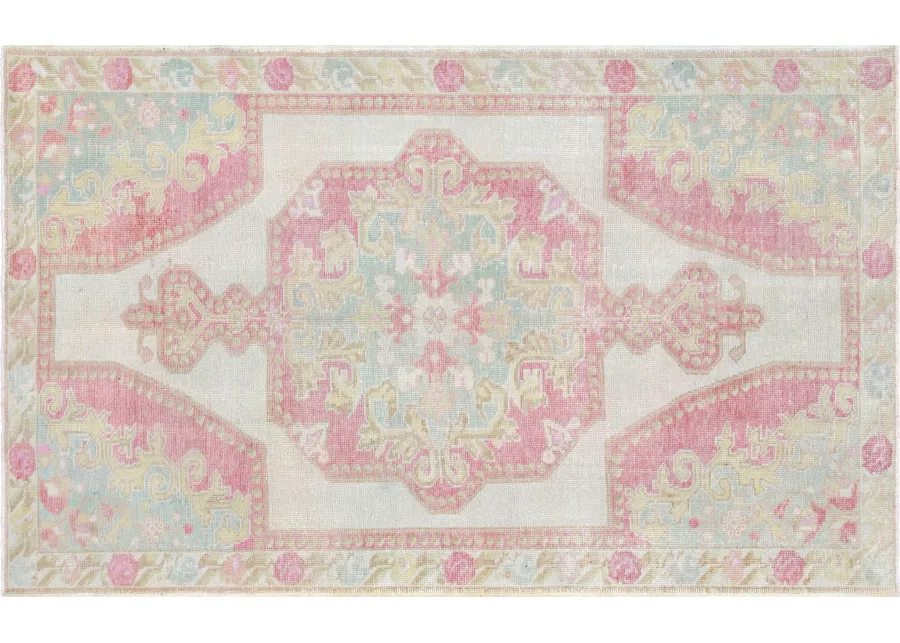 1960sTurkish Oushak Rug - 4'6"x7'4" - Nalbandian - Pink - Pink