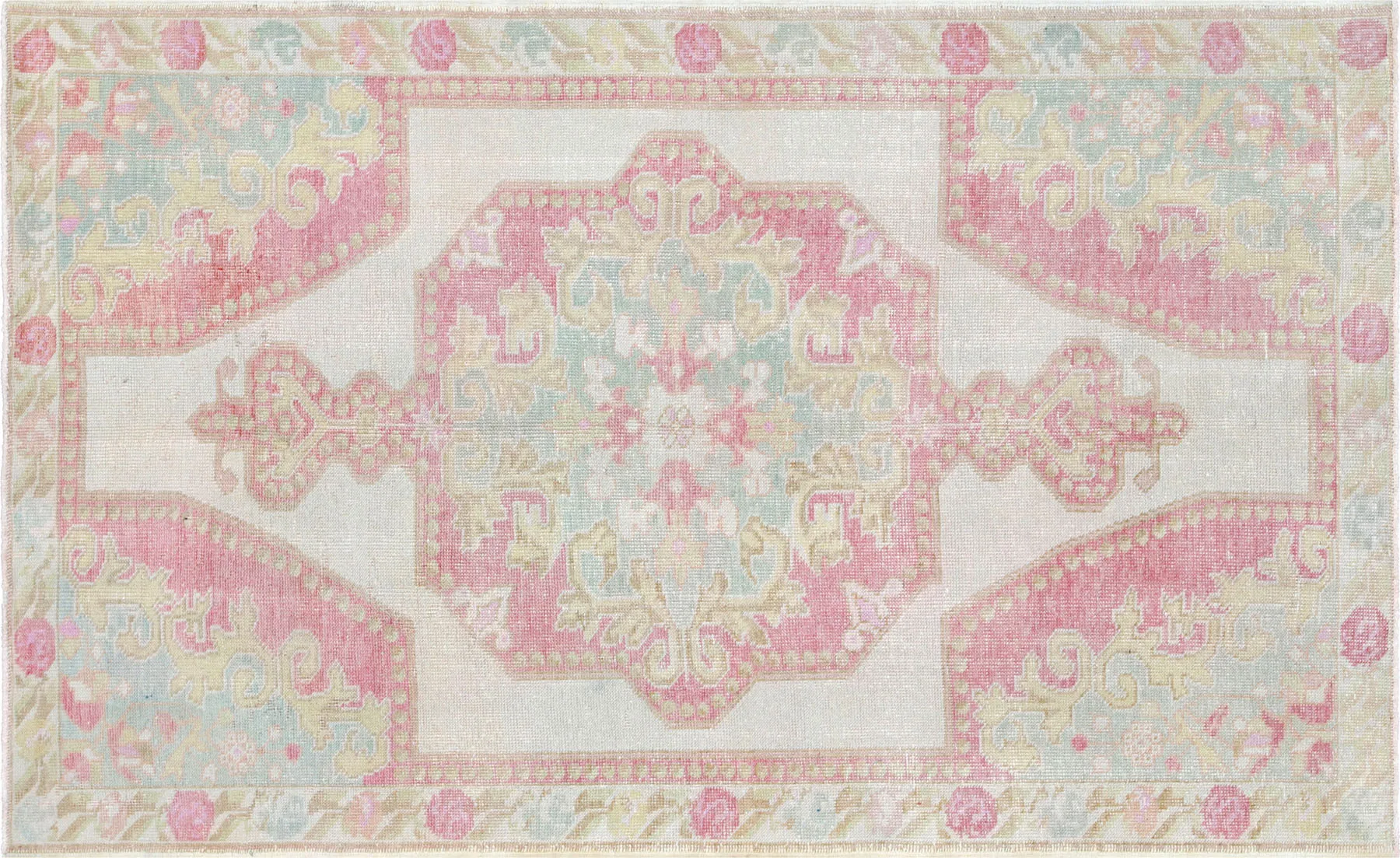 1960sTurkish Oushak Rug - 4'6"x7'4" - Nalbandian - Pink - Pink