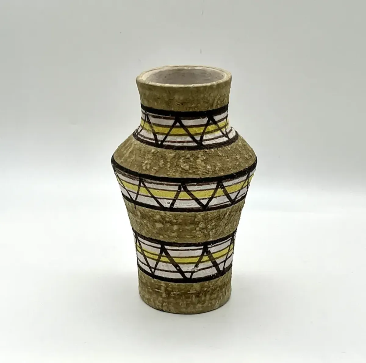 C. 1970s Midcentury Italian Pottery Vase - Pilar Collection - Yellow