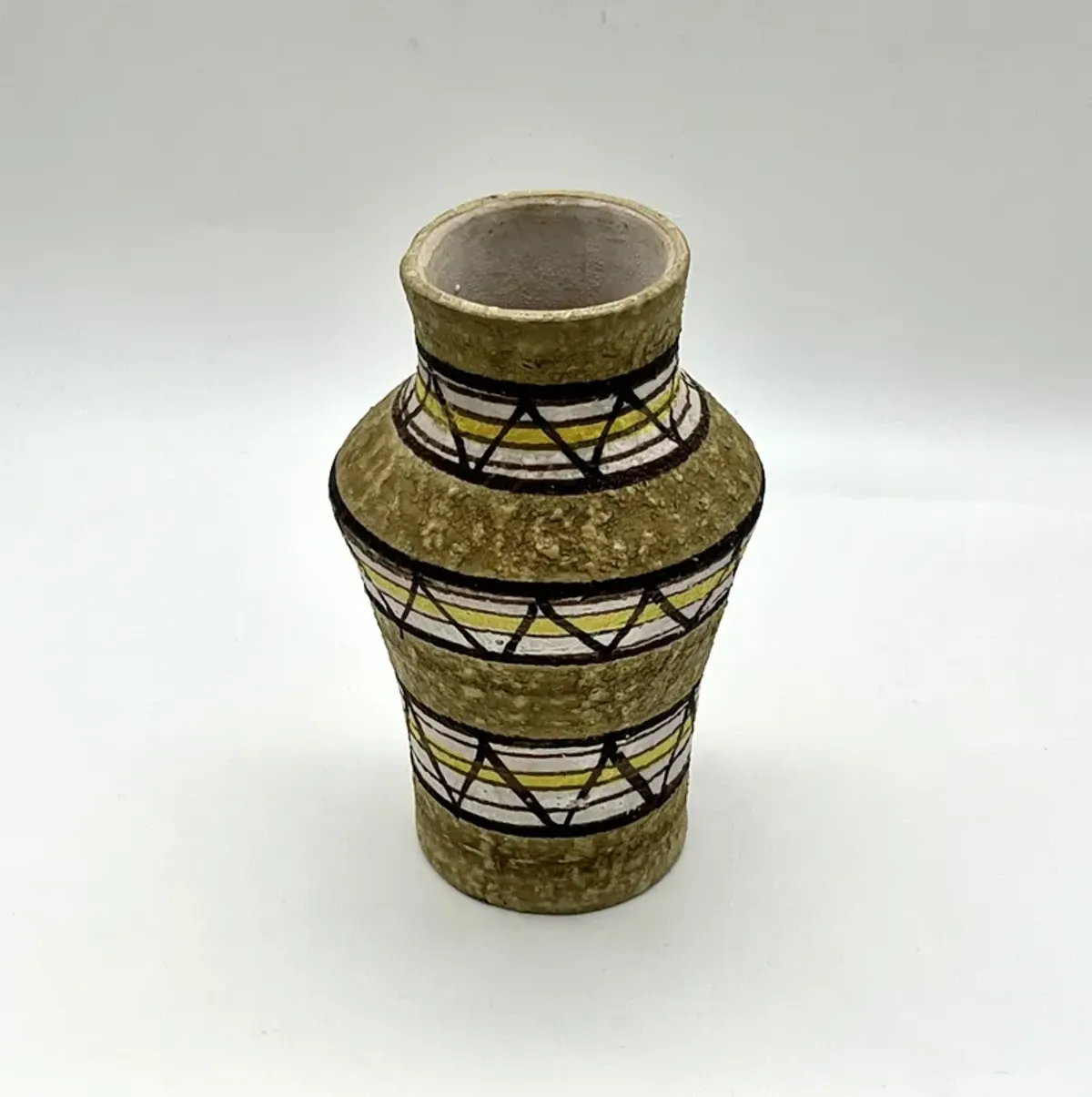 C. 1970s Midcentury Italian Pottery Vase - Pilar Collection - Yellow