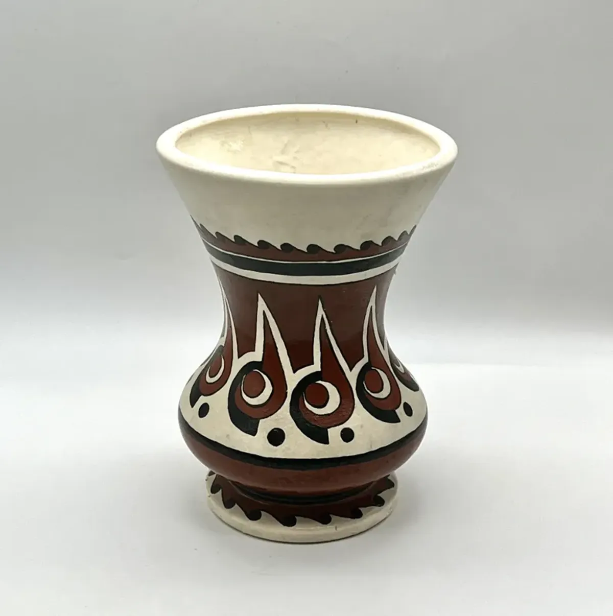 C. 1970s Ceramic Hand-Painted Vase - Pilar Collection - Red