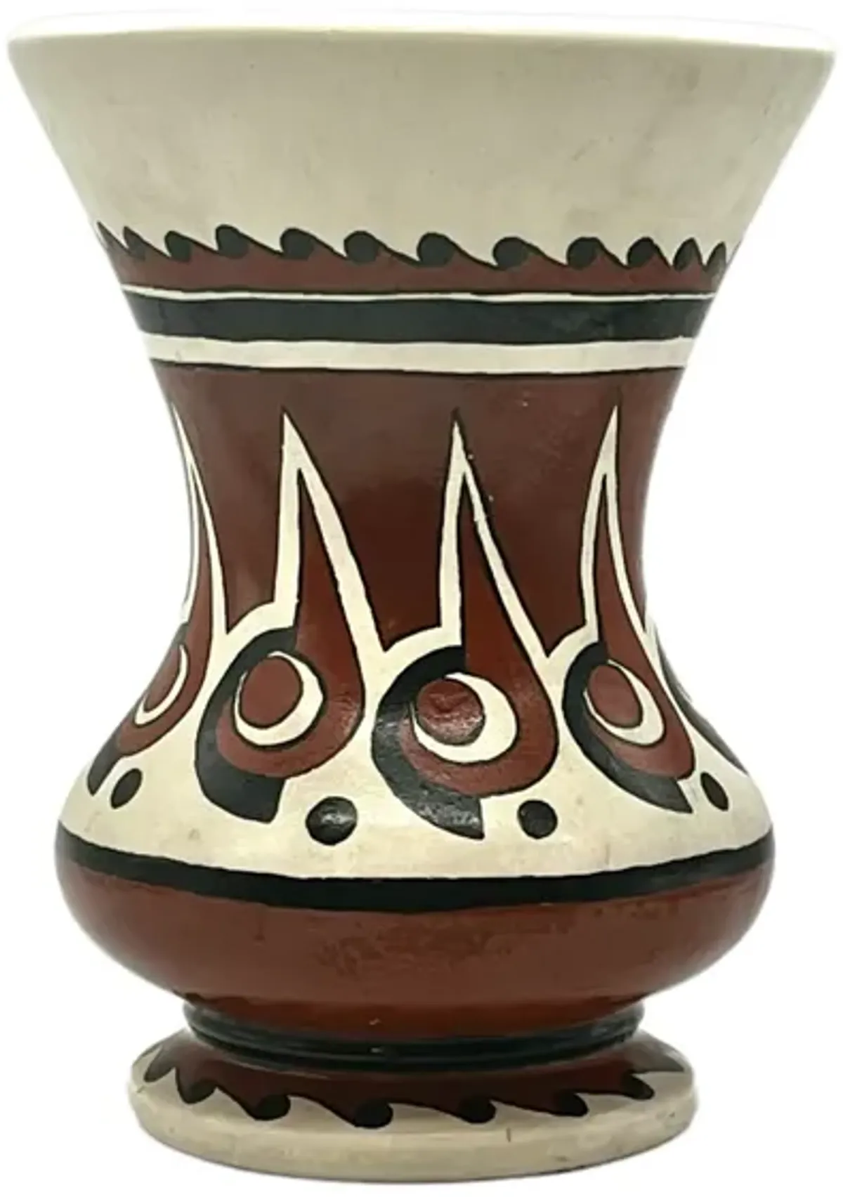 C. 1970s Ceramic Hand-Painted Vase - Pilar Collection - Red