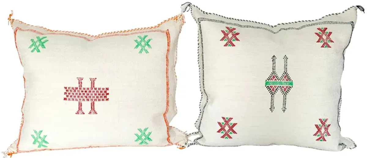 Moroccan Sabra Silk Pillows - Set of 2 - Eat Drink Home