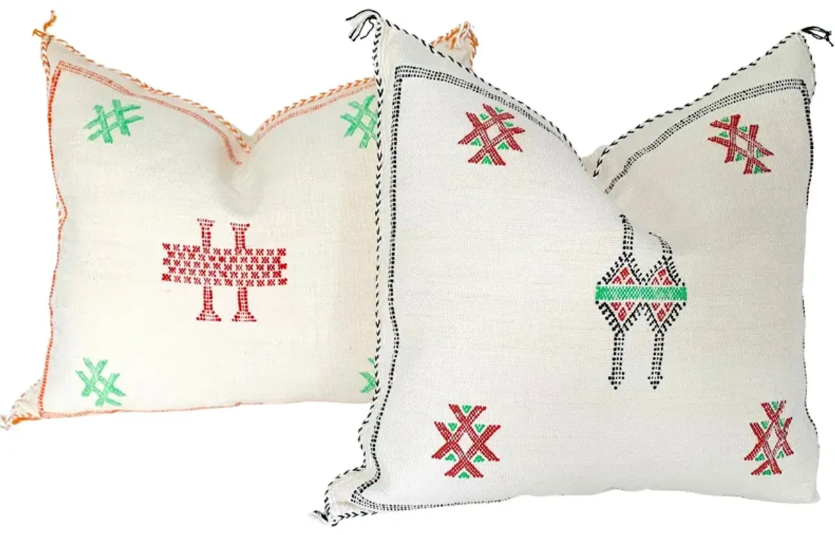 Moroccan Sabra Silk Pillows - Set of 2 - Eat Drink Home