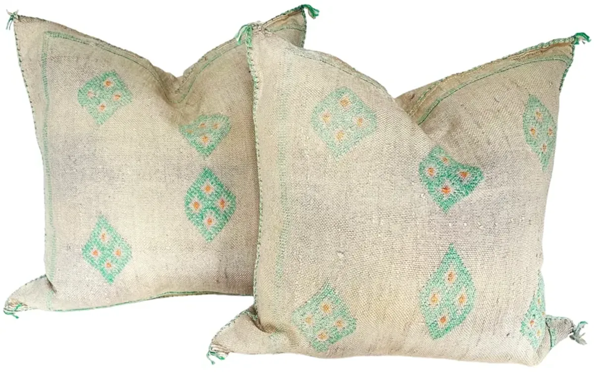 Moroccan Sabra Silk Pillows - Set of 2 - Eat Drink Home