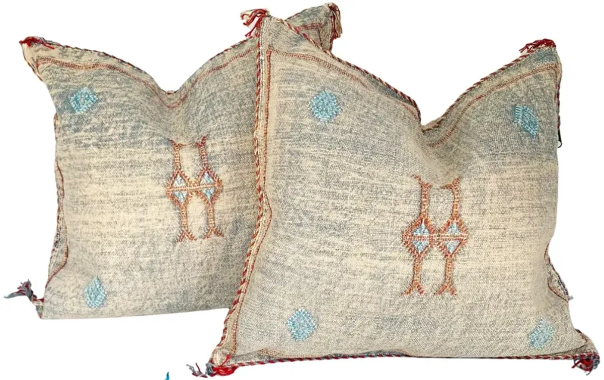 Moroccan Sabra Silk Pillows - Set of 2 - Eat Drink Home