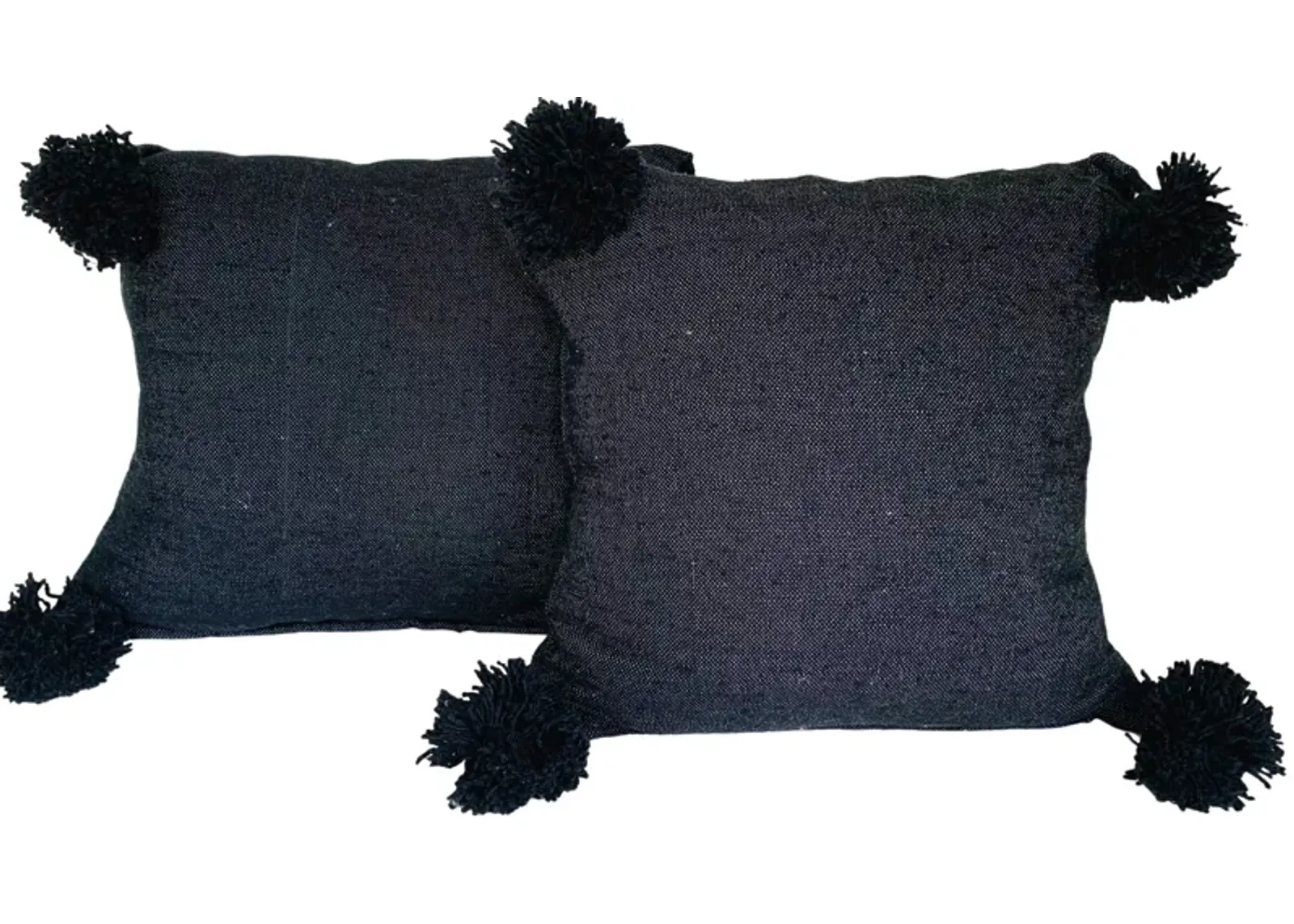 Moroccan Handloomed Pom-Pom Pillows - Pr - Eat Drink Home