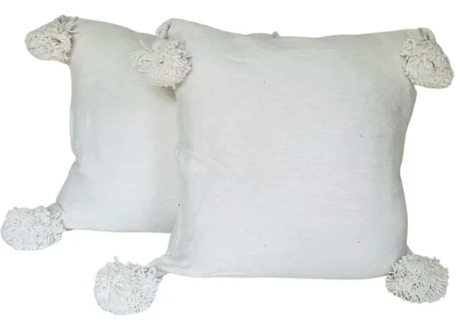 Moroccan Handloomed Pom-Pom Pillows - Set of 2 - Eat Drink Home