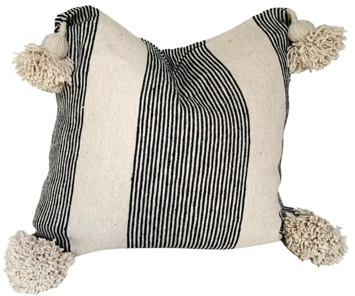 Moroccan Handloomed Pom-Pom Pillow - Eat Drink Home