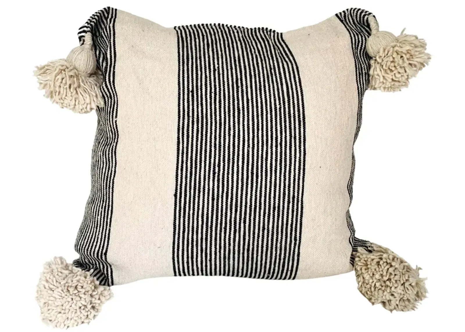 Moroccan Handloomed Pom-Pom Pillow - Eat Drink Home