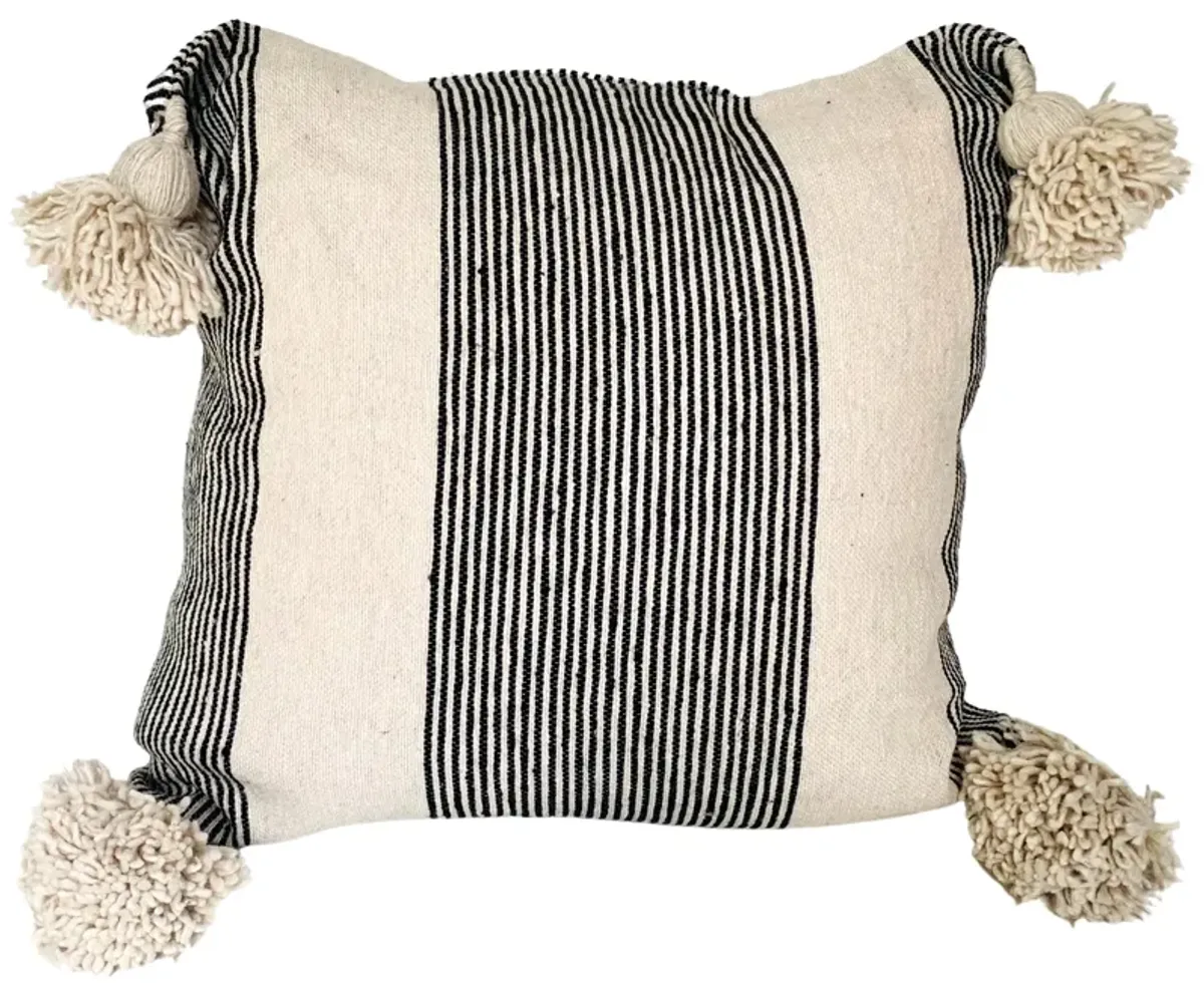 Moroccan Handloomed Pom-Pom Pillow - Eat Drink Home