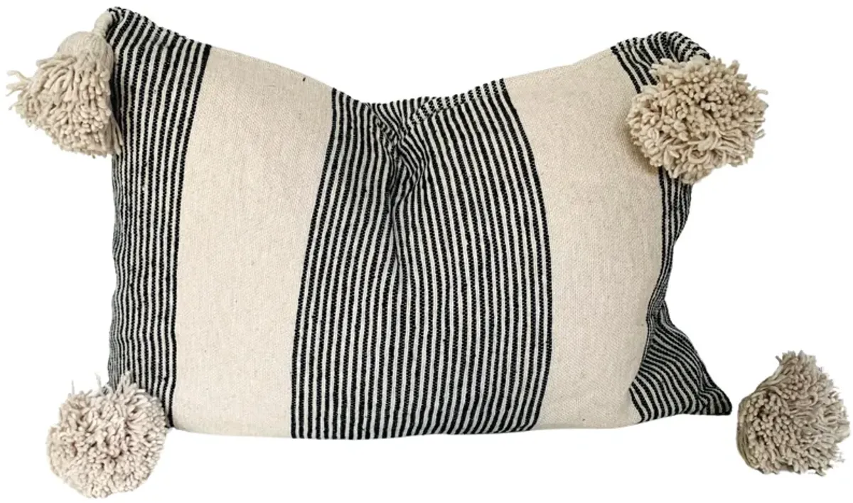 Moroccan Pom-Pom Lumbar Pillow - Eat Drink Home