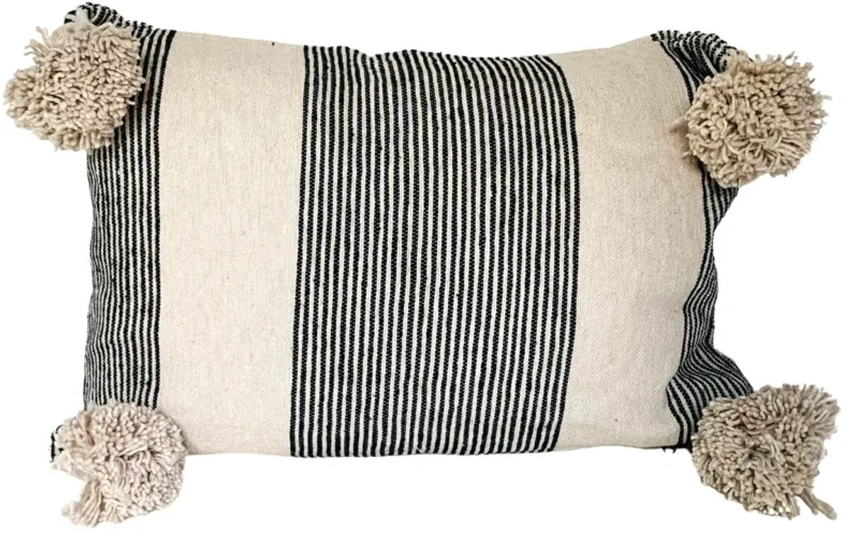 Moroccan Pom-Pom Lumbar Pillow - Eat Drink Home