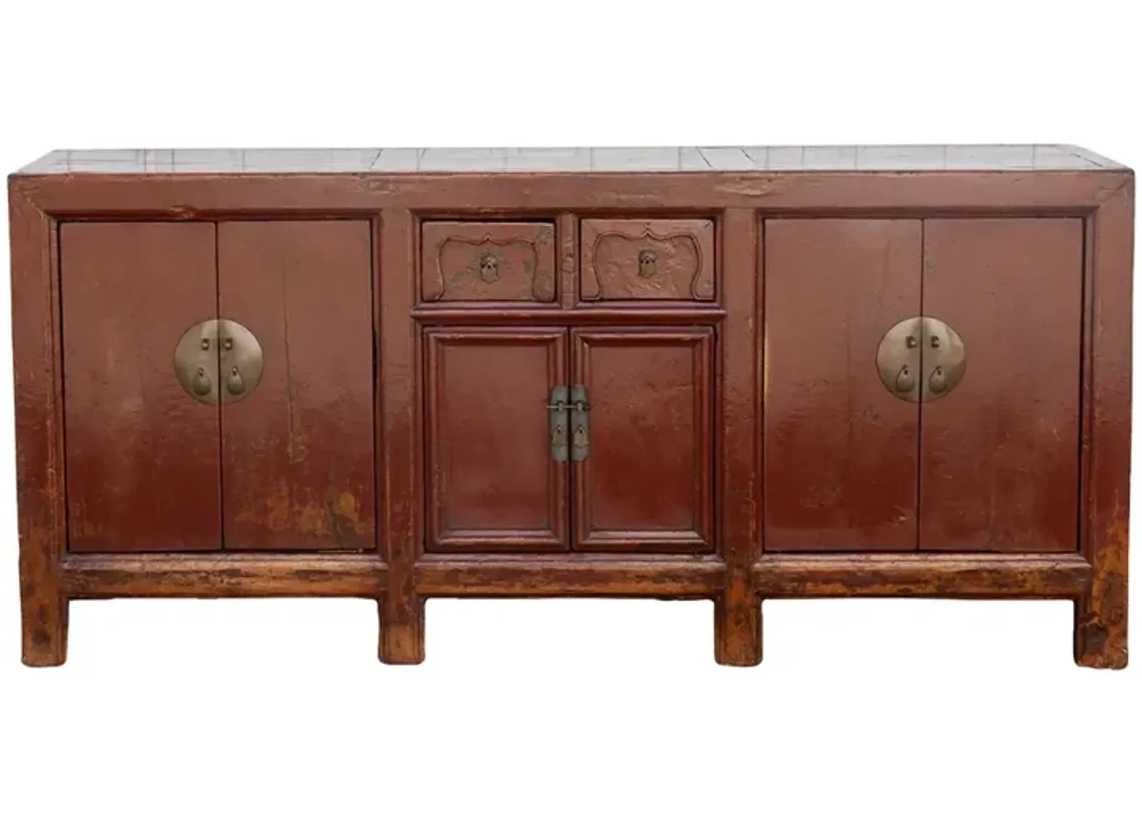 Antique Red Painted Chinese Sideboard - de-cor