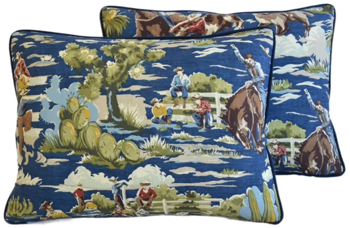 Western Ranch Cowboy Rodeo Pillows - Set of 2