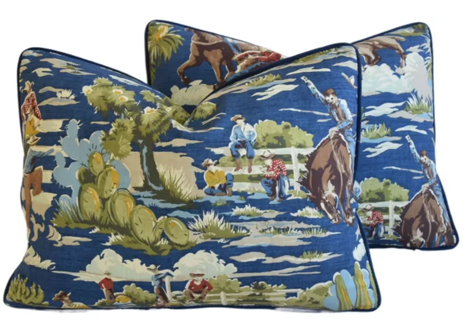 Western Ranch Cowboy Rodeo Pillows - Set of 2