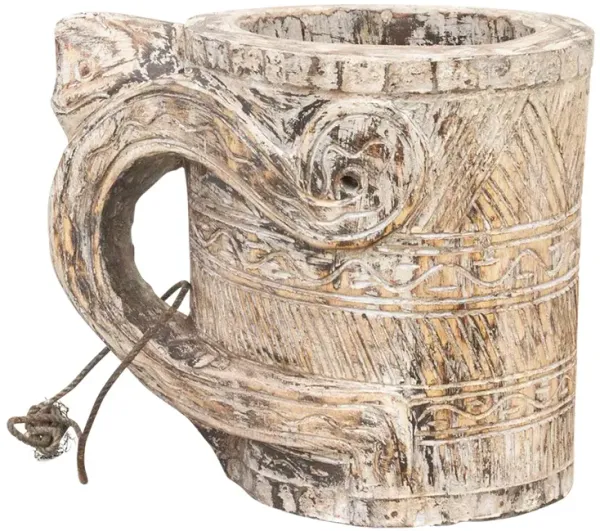 Hand-carved Naga Milk Pot-Moyon - de-cor - Brown