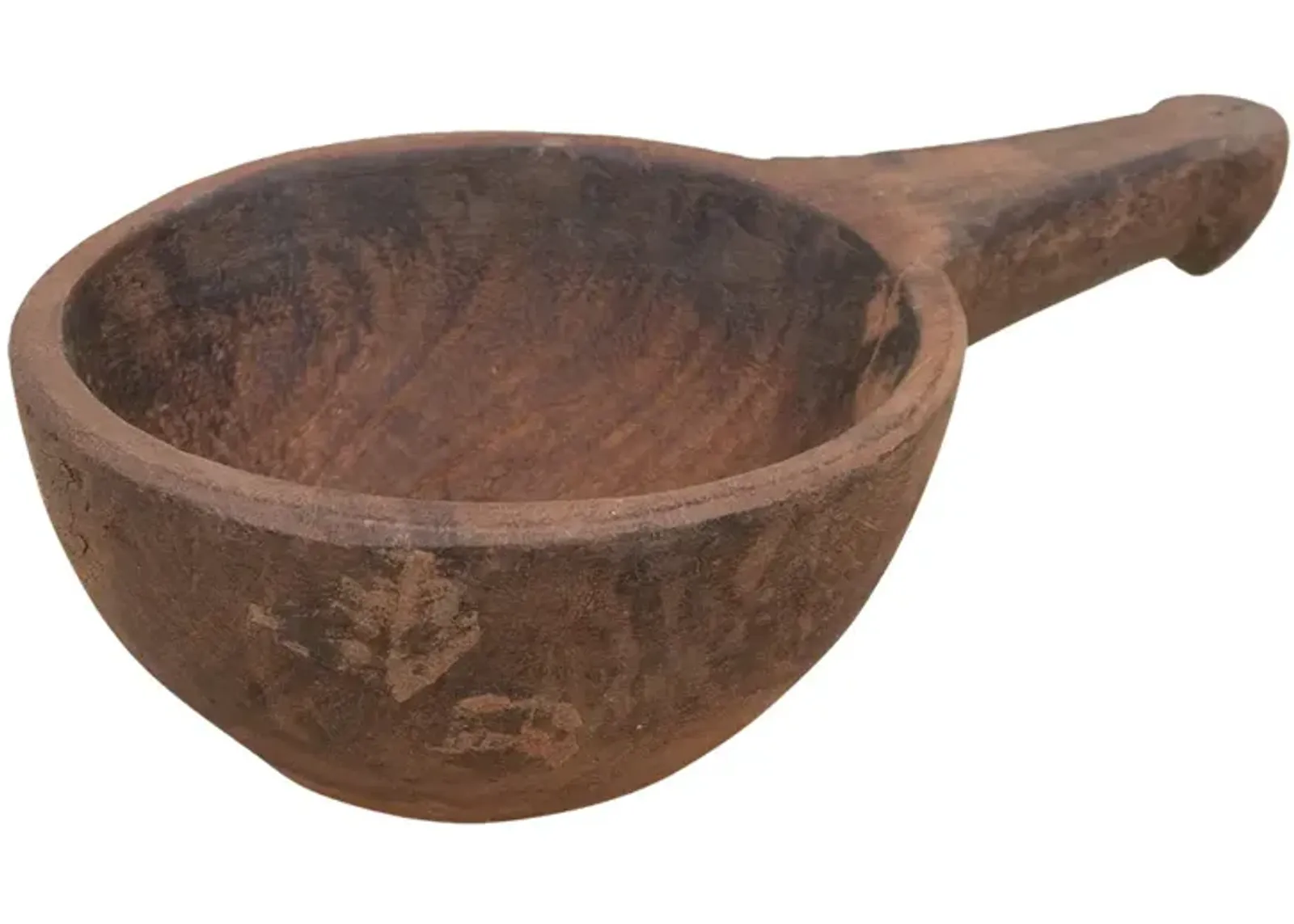 Tribal Hand-carved Grain Scoop Bowl - de-cor - Brown