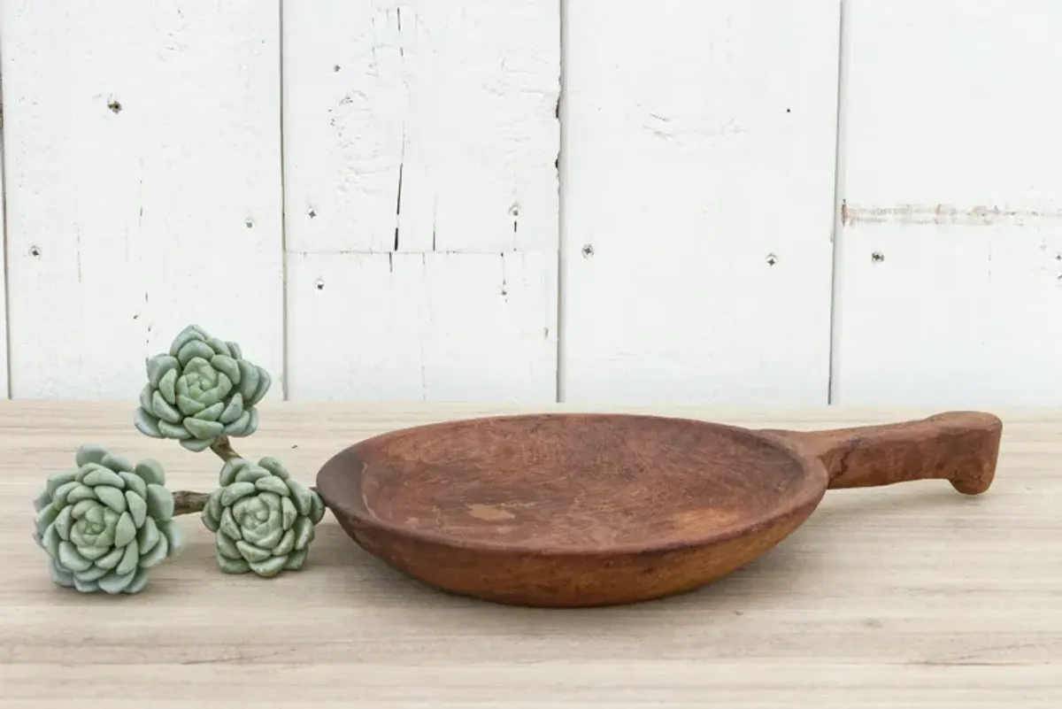 Organic Hand-carved Grain Scoop Bowl - de-cor - Brown