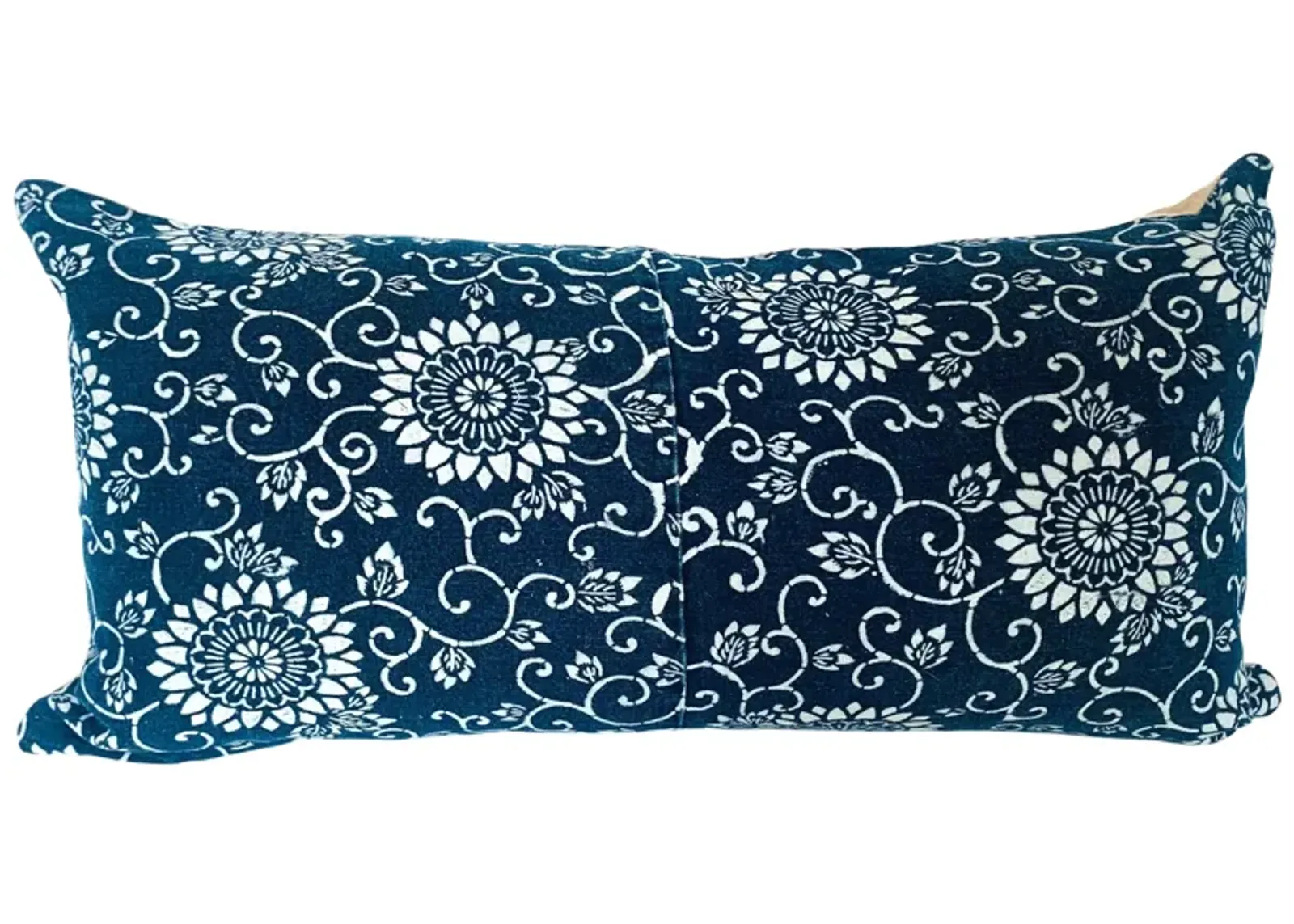 Japanese Indigo Kata-Zome Lumbar Pillow - Eat Drink Home