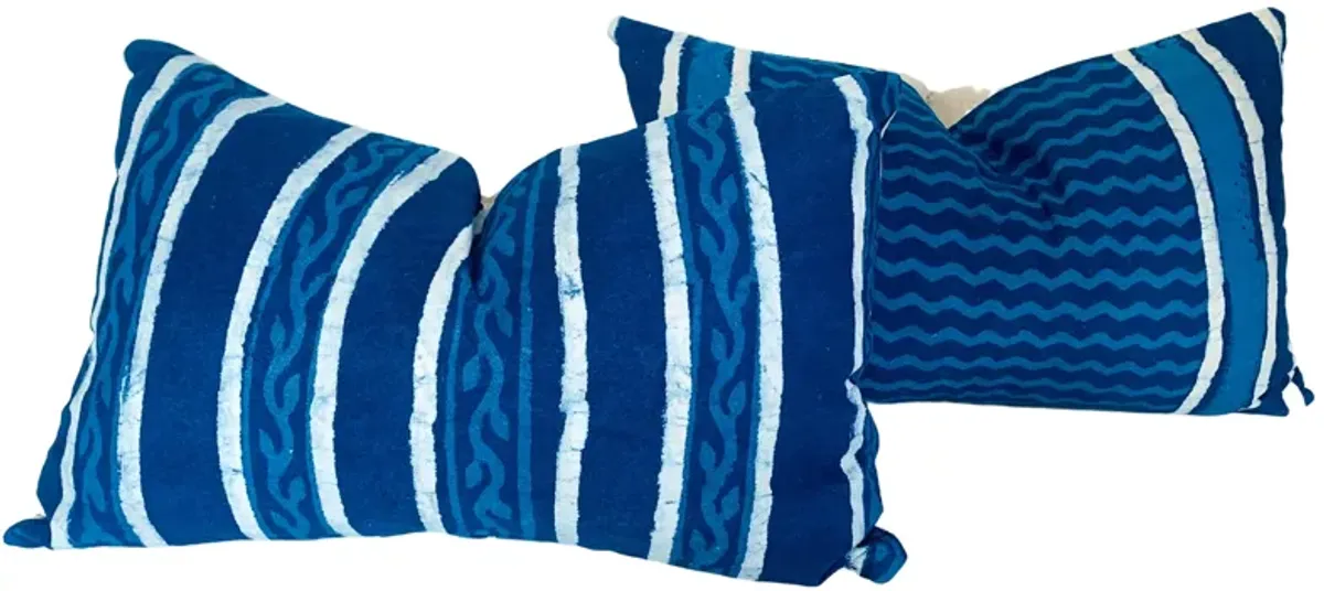 Hand-Printed Shibori Lumbar Pillows - Pr - Eat Drink Home