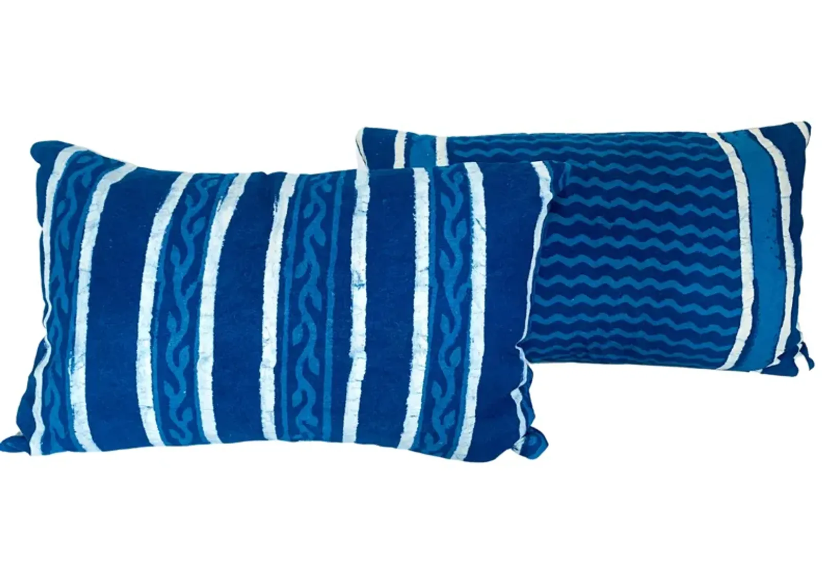 Hand-Printed Shibori Lumbar Pillows - Pr - Eat Drink Home