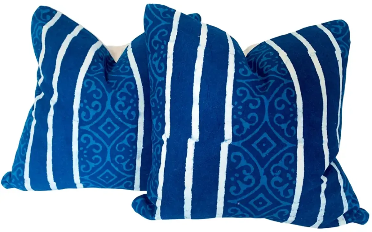 Hand-Printed Shibori Throw Pillows - Set of 2 - Eat Drink Home