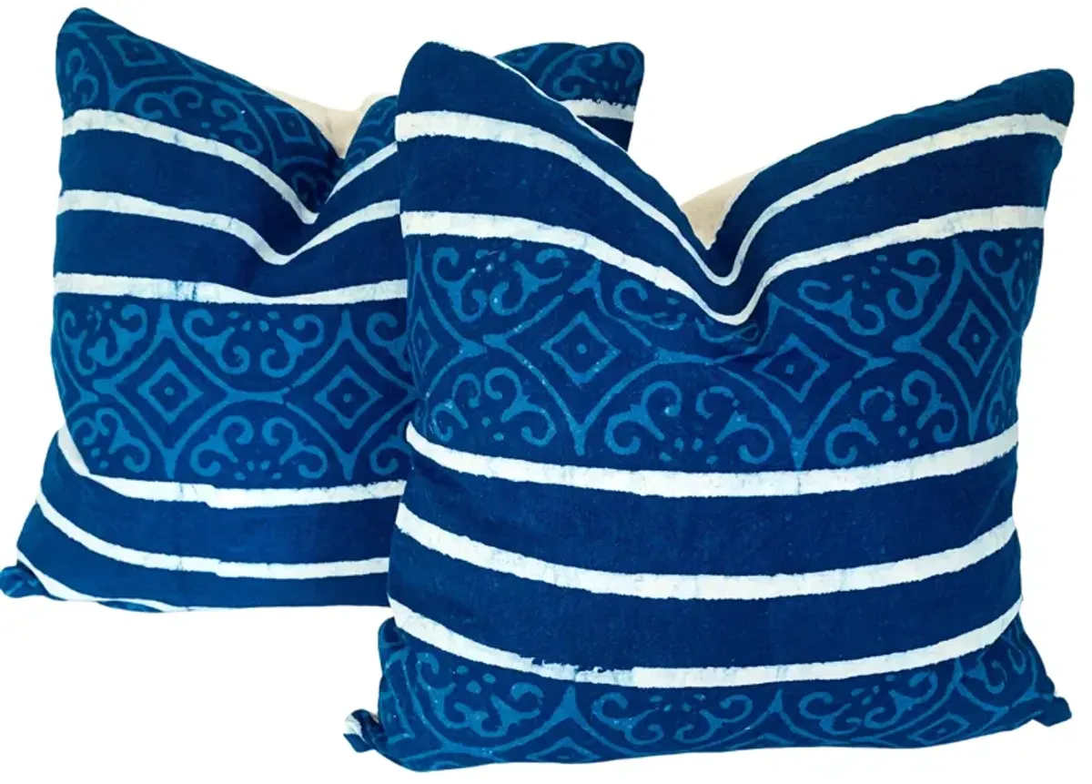 Hand-Printed Shibori Throw Pillows - Set of 2 - Eat Drink Home