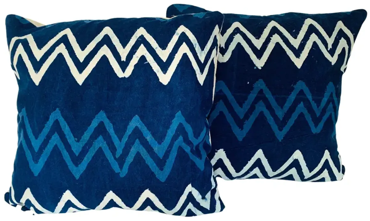 Hand-Printed Shibori Throw Pillows - Set of 2 - Eat Drink Home