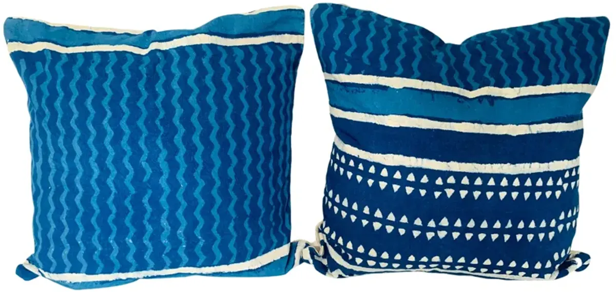 Hand-Printed Shibori Throw Pillows - Set of 2 - Eat Drink Home