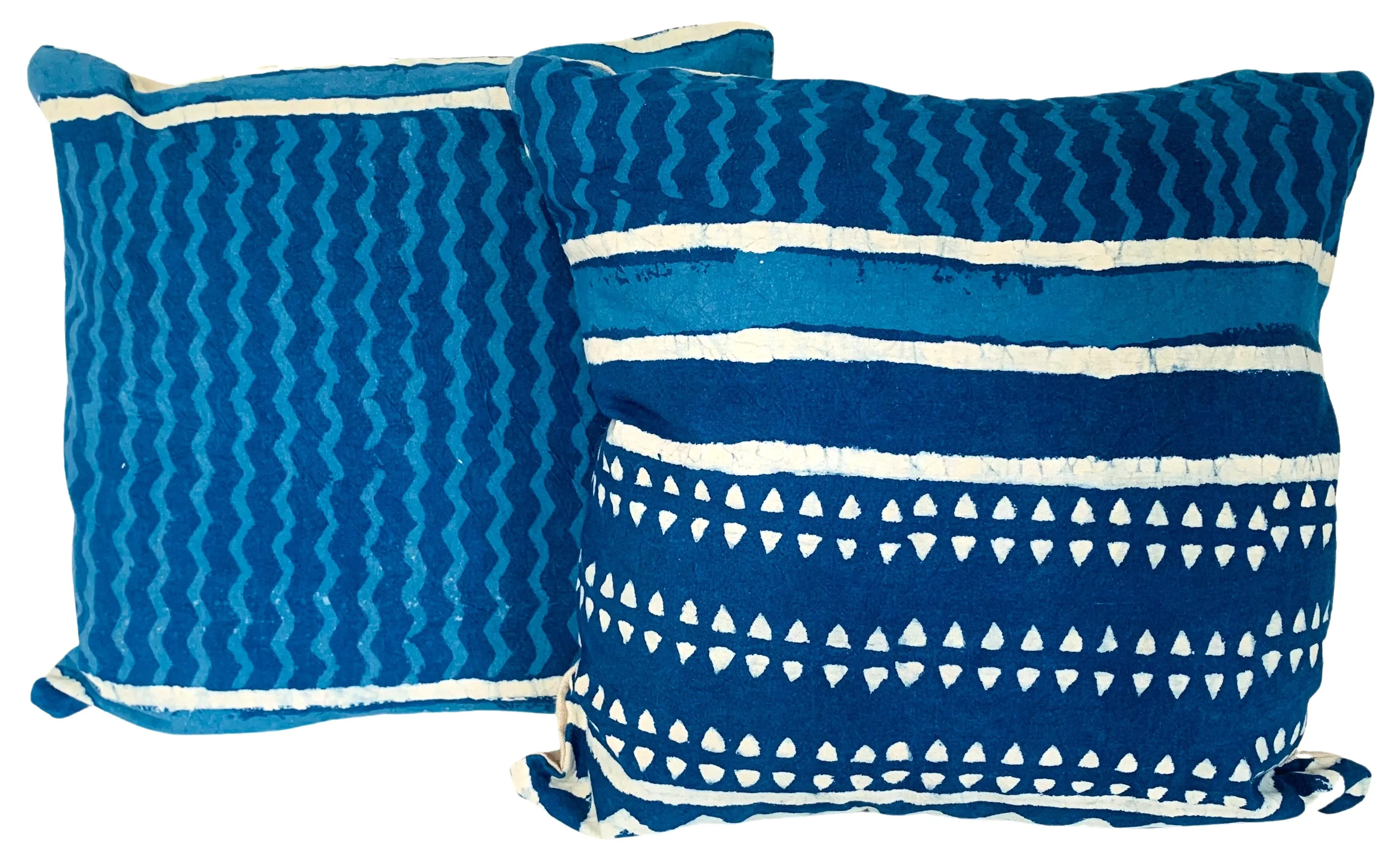 Hand-Printed Shibori Throw Pillows - Set of 2 - Eat Drink Home