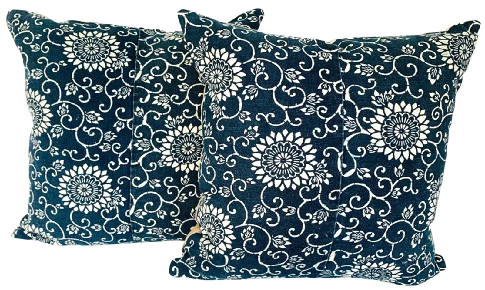 Japanese Indigo Kata-Zome Pillows - Set of 2 - Eat Drink Home