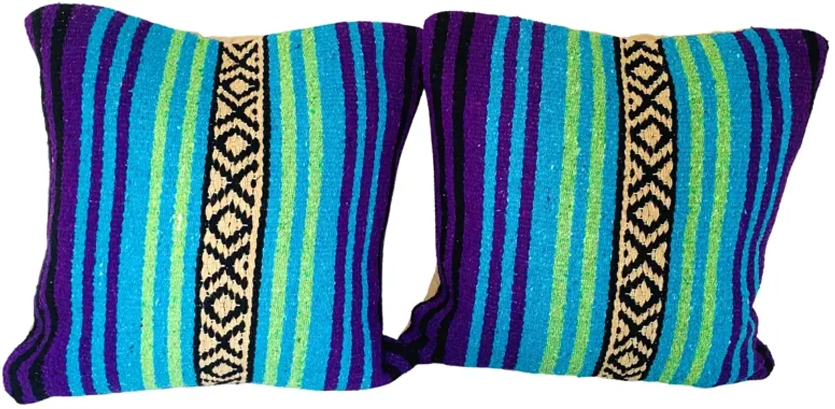 Mexican Serape Throw Pillows - Set of 2 - Eat Drink Home