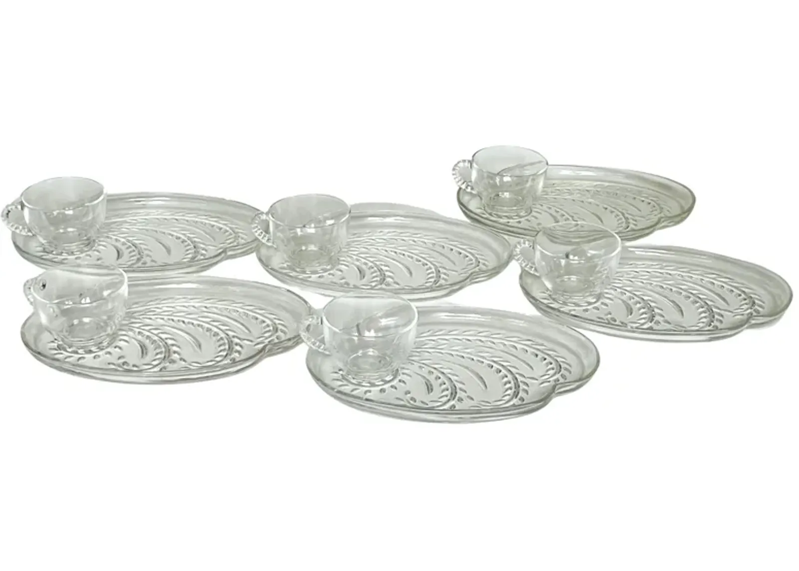 Federal Glass Luncheon Set - Set of 6 - Eat Drink Home - Clear