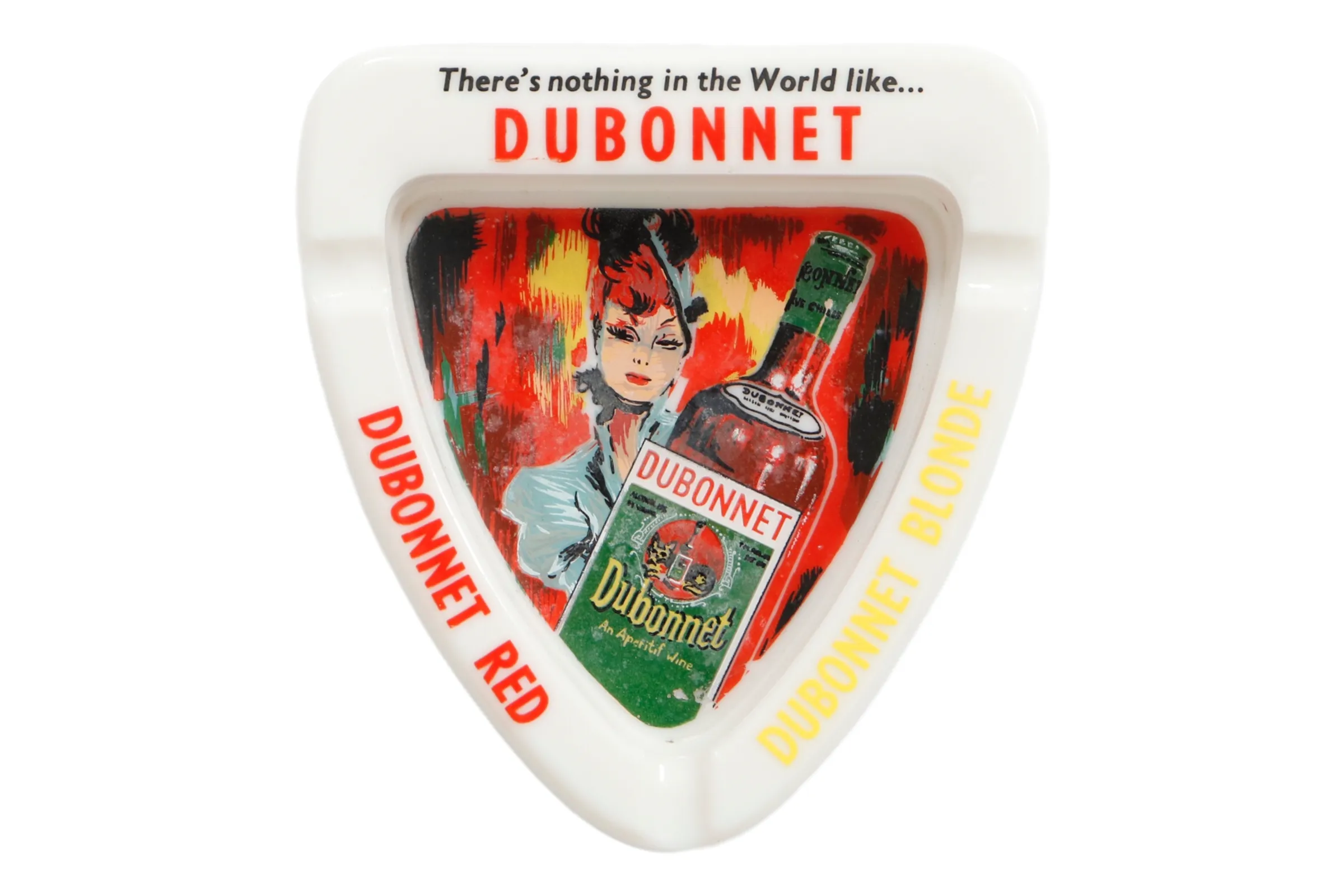 Dubonnet Opaline Glass Ashtray - Interesting Things - White