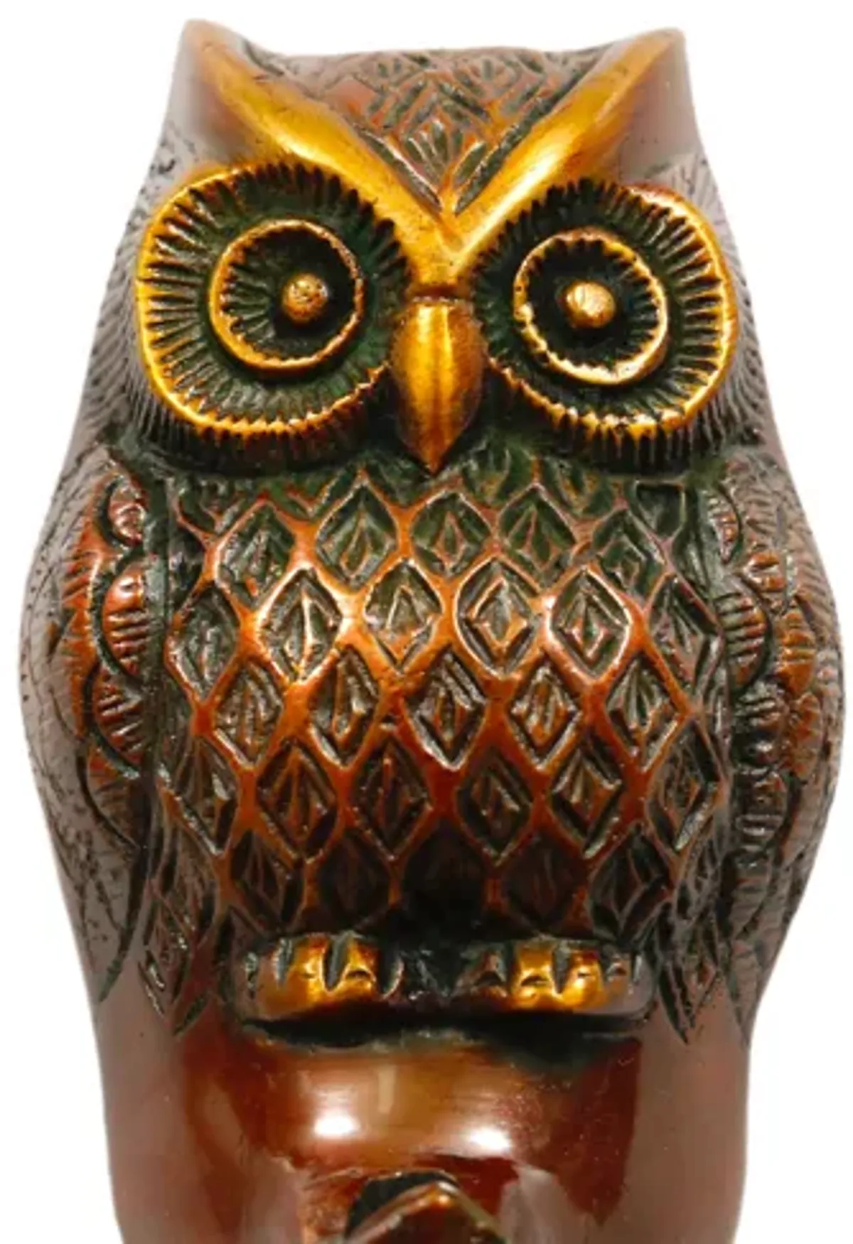 Red Brass Owl Door Knocker - Interesting Things