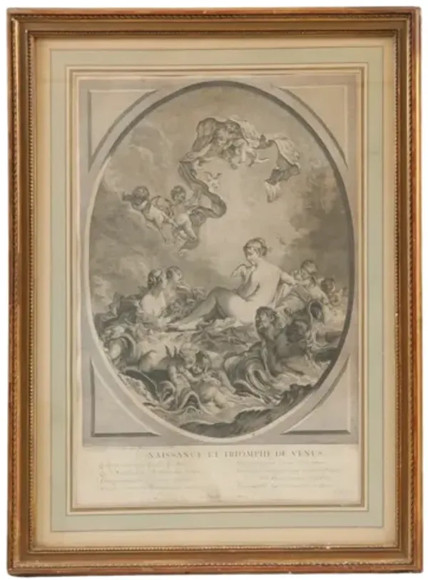 1747 Birth & Triumph of Venus Engraving - Interesting Things - Gold