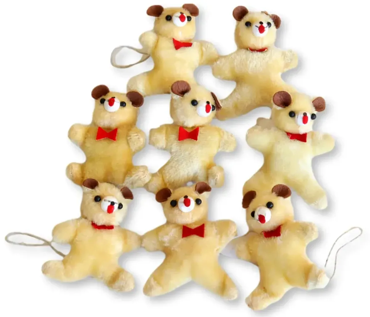 Midcentury Teddy Bear Ornaments - Set of 8 - The Queens Landing - Brown