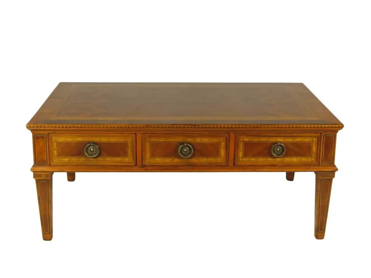 Inlaid Coffee Table By Alfonso Marina - The Barn at 17 Antiques - Brown