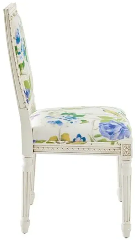 Exeter Side Chair - Lemon Floral - White