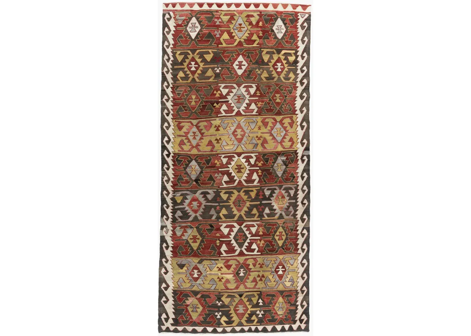 Cinnamon Turkish Kilim Rug - 4'3"x9'5" - Red - Red