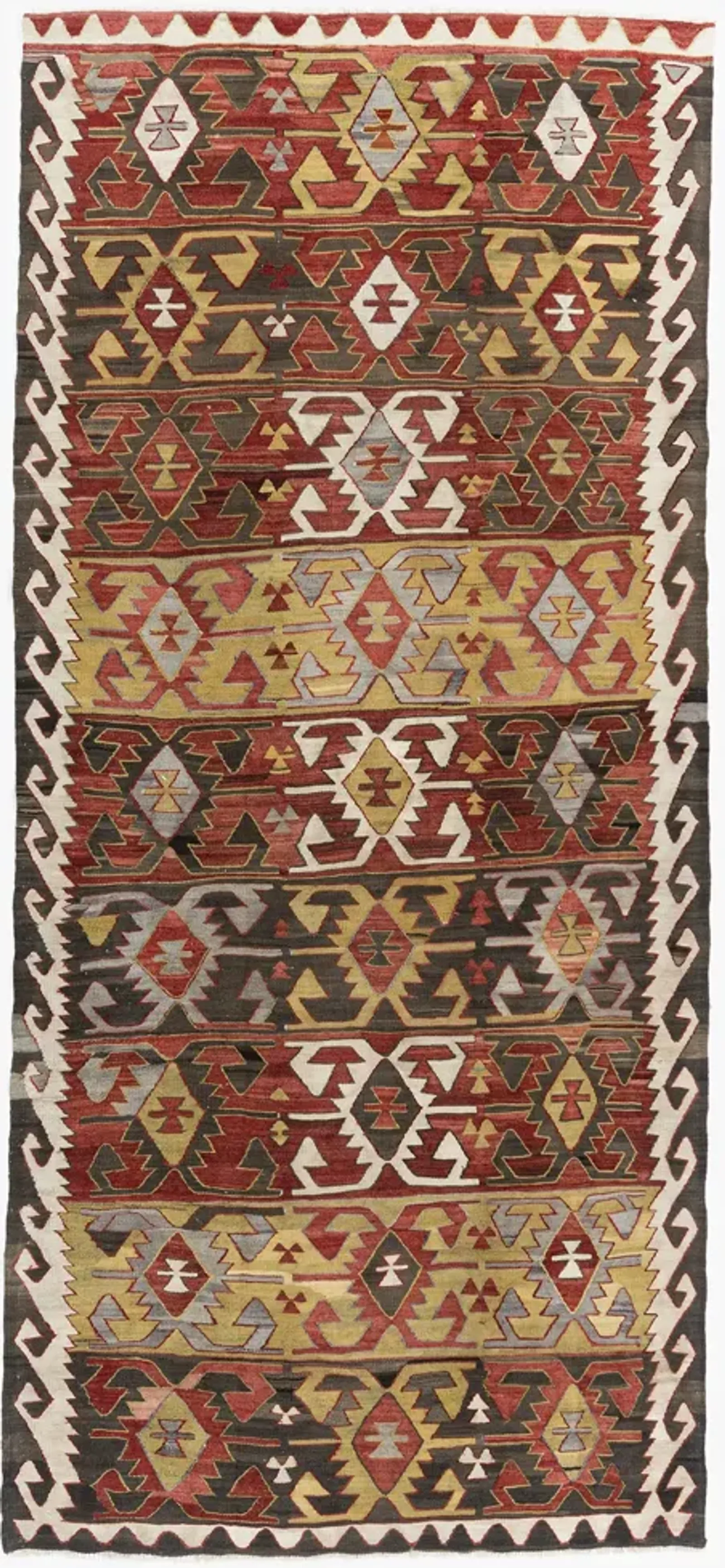 Cinnamon Turkish Kilim Rug - 4'3"x9'5" - Red - Red