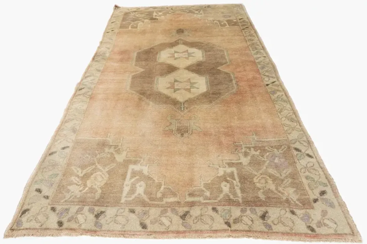 Tan Turkish Oushak Area Rug - 5'1"x9'5" - Beige - Beige